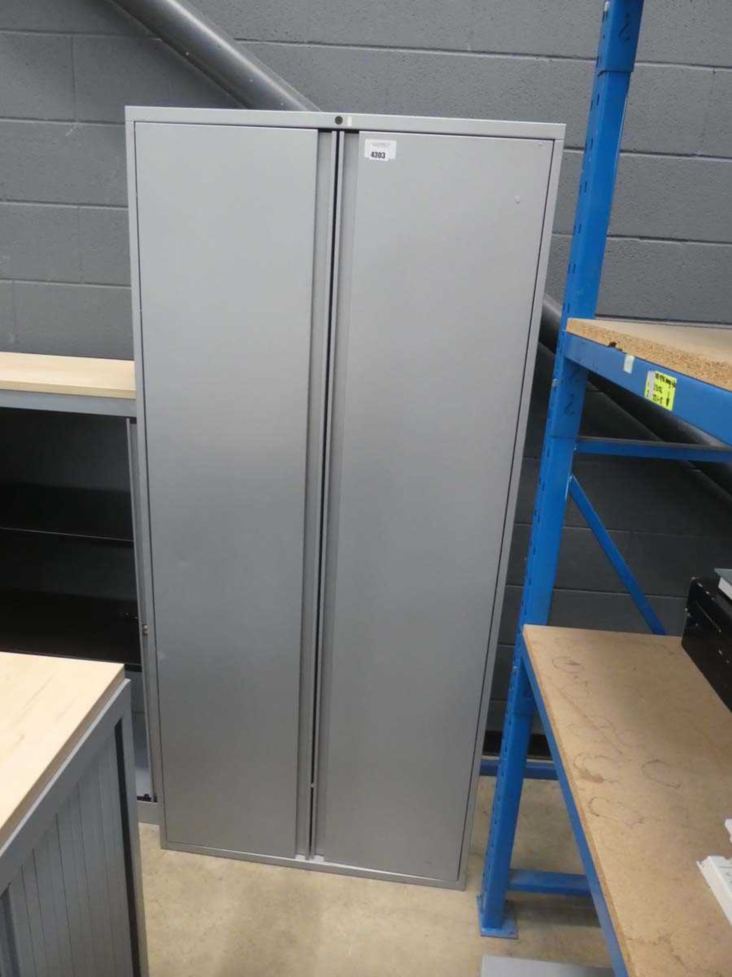 +VAT Large 7ft 2 door stationery cupboard in grey, no shelves