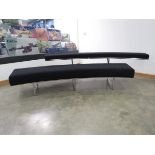 Eileen Gray ClassiCon by Aram Designs 'Monte Carlo' curved black fabric sofa with chromed supports