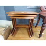 Teak nest of 3 tables