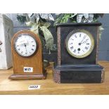 Edwardian dome clocked mantle clock plus slate clock