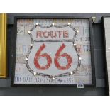 Illuminated Route 66 sign