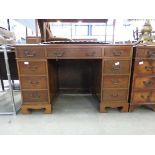 Reproduction walnut twin pedestal desk