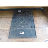 Cast iron plaque dated 1821