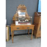 Satin walnut Edwardian dressing table