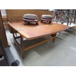 Teak drop side coffee table