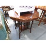 Edwardian octagonal 2 tier side table