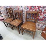 3 Georgian oak dining chairs