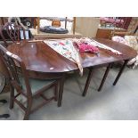 Georgian mahogany D end dining table