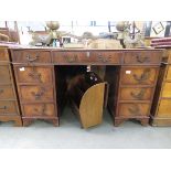 Reproduction mahogany twin pedestal desk