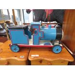 Painted child's train engine