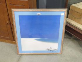 Chris Rea signed picture depicting a beachscape