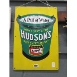 Painted metal Hudson's soap sign