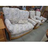 Ercol renaissance style 2 seater sofa plus a pair of matching armchairs