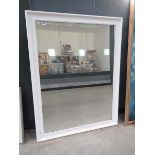 Large rectangular mirror with large painted frame