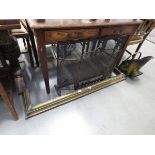 Brass fire fender 2 screens and coal scuttle