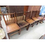 Set of 5 Georgian oak dining chairs