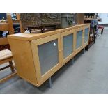 +VAT Contemporary beech and glazed sideboard