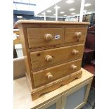 Small pine chest of 2 over 2 drawers