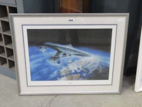 Limited edition print of USSS enterprise by Hutchins