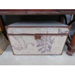 Butterfly and floral decorated blanket box