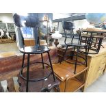 Pair of black painted metal chairs