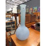 Large blue glass vase