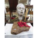 Plaster figure of ladies head