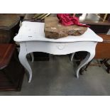 Painted French style single drawer desk