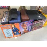 4 boxes and bag containing vinyl records