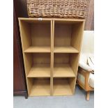 Pair of oak finished storage cubes