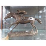 Resin figure horse and jockey