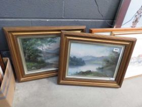 Pair of Cecil Wallinger Lake District oil paintings