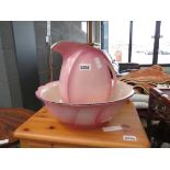 Pink blush wash stand jug and bowl