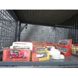Cage containing boxed Matchbox and models of Yesteryear Diecast cars