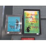 2 Banksy related paintings