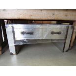 Silver painted aluminium effect single drawer unit