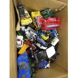 Box containing Diecast toys