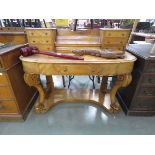 Satin walnut duchess dressing table as found