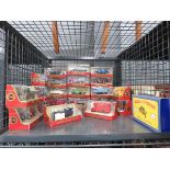 Cage containing boxed models of Yesteryear cars