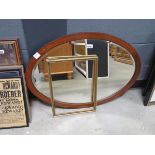 Oval bevelled Edwardian mirror