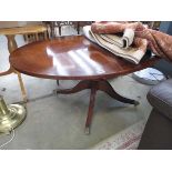 Reproduction mahogany oval coffee table