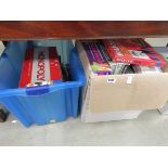 Two boxes containing board games