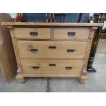 Pine chest of 2 over 2 drawers