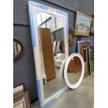 +VAT (1) Large rectangular bevelled mirror in cream painted frame