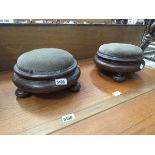 Pair of upholstered footstools