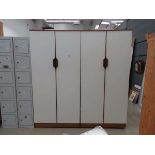 Pair of cream painted double door wardrobes