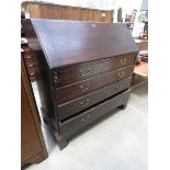 Georgian oak bureau with 4 drawers under