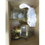 Box containing 2 brass finished ceiling lights