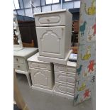 3 x cream painted bedside cabinets