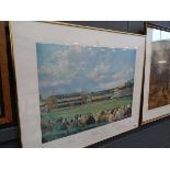 Alan Fernley cricket ground print with signatures and COA